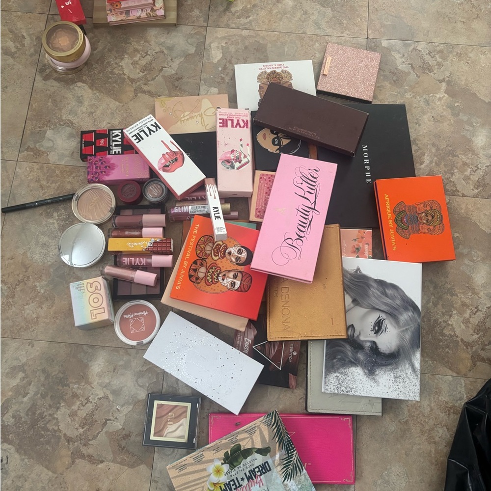 Kylie Cosmetics Assorted Eyeshadow & Makeup Palettes — Pink, Orange, Gold, Black